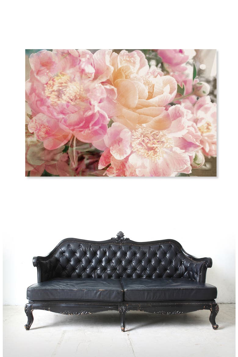 Peonies Canvas Wall Art, Alternate, color, PINK