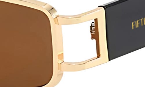Fifth & Ninth Inez 55mm Rectangular Sunglasses In Black/brown
