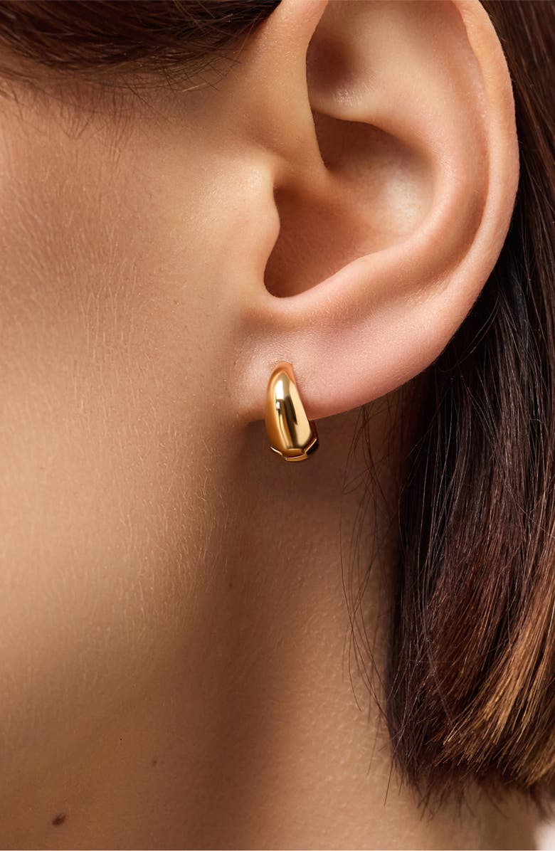 Ana Luisa Solid Yellow Gold - Tapered Mini Huggie Hoops, Alternate, color, Gold