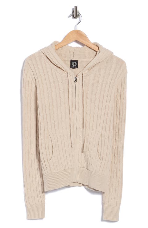 Cable Knit Zip Hoodie