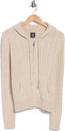 Bobeau Cable Knit Zip Hoodie
