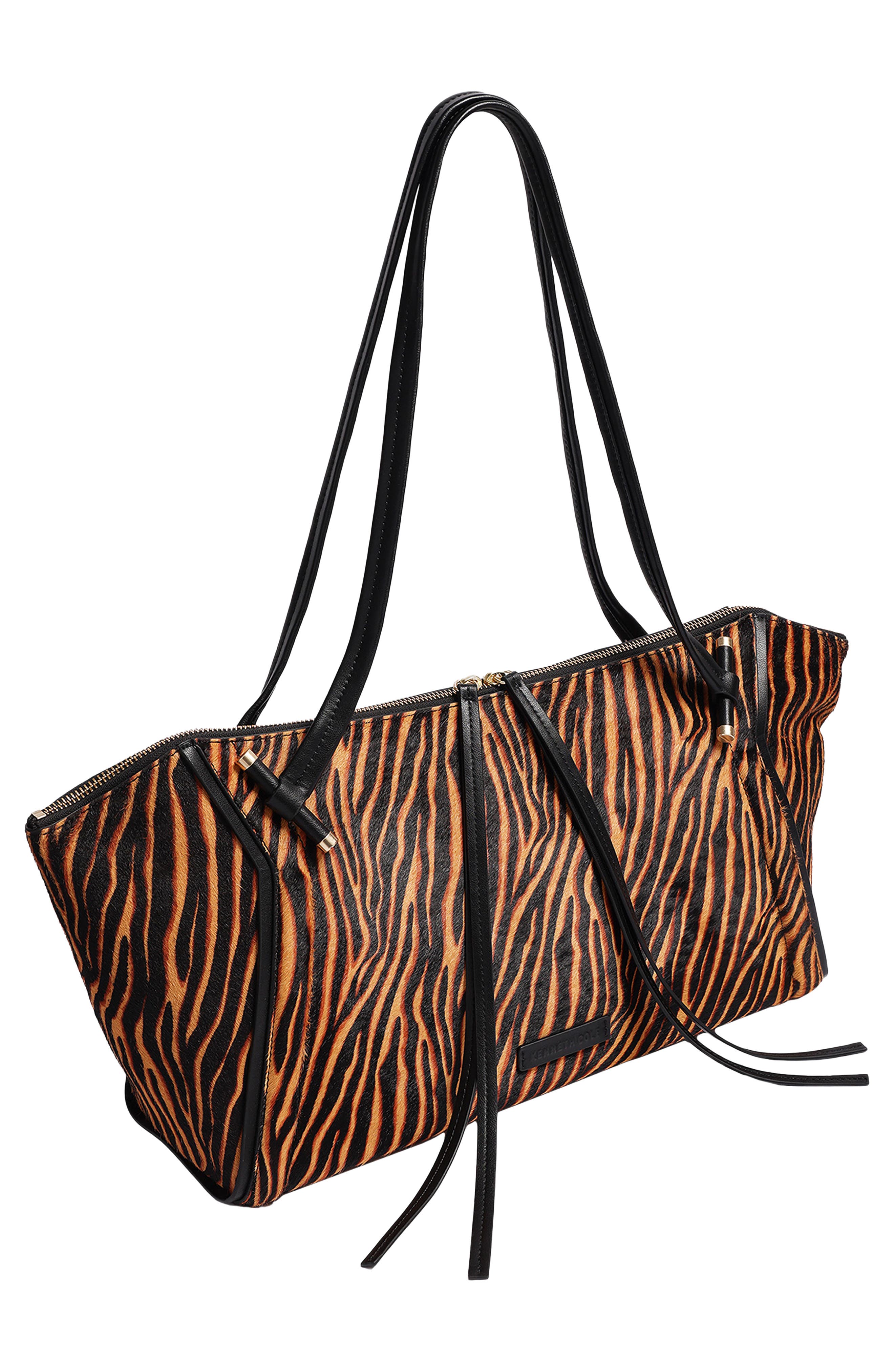 Highline East West Top Zip Leather Tote, Alternate, color, NATURAL/ BLACK