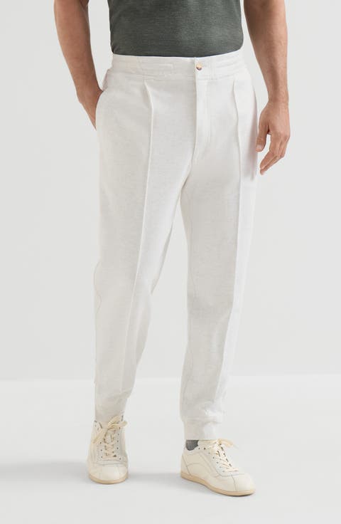 Techno cotton French terry double cloth trousers