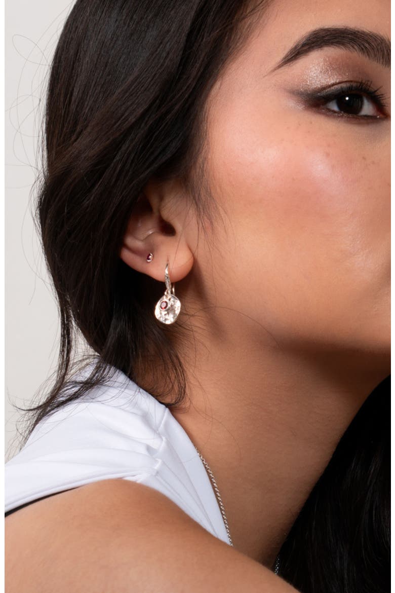 3mm Ruby Dewdrop Studs, Alternate, color, Sterling Silver
