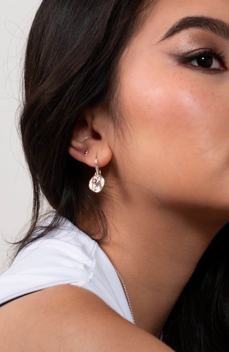 Dower & Hall 3mm Ruby Dewdrop Studs, Alternate, color, Sterling Silver