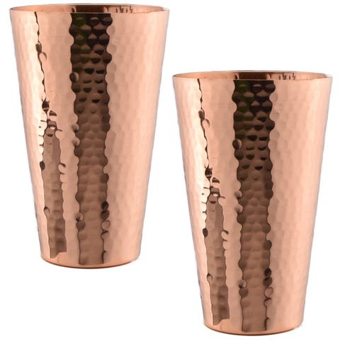 Hammered Copper Ice Tea Tumbler - Set of 2