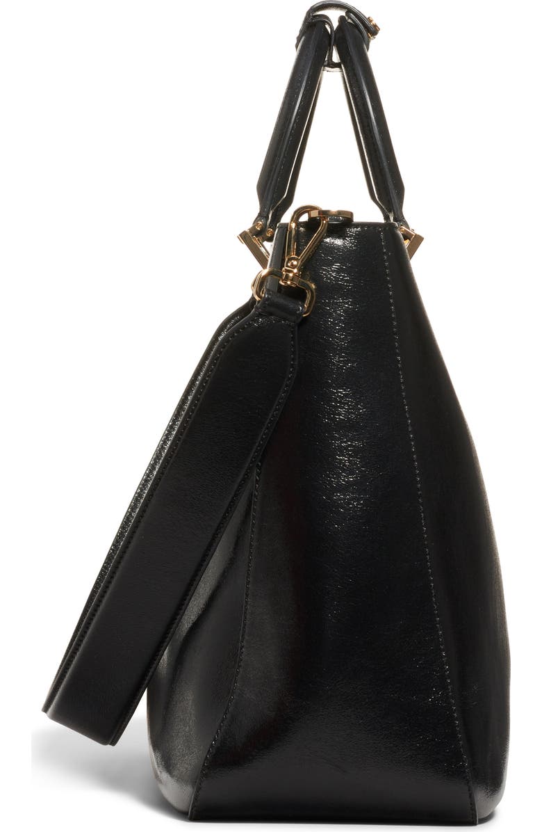 Fendi Medium FF Top Handle Leather Tote, Alternate, color,