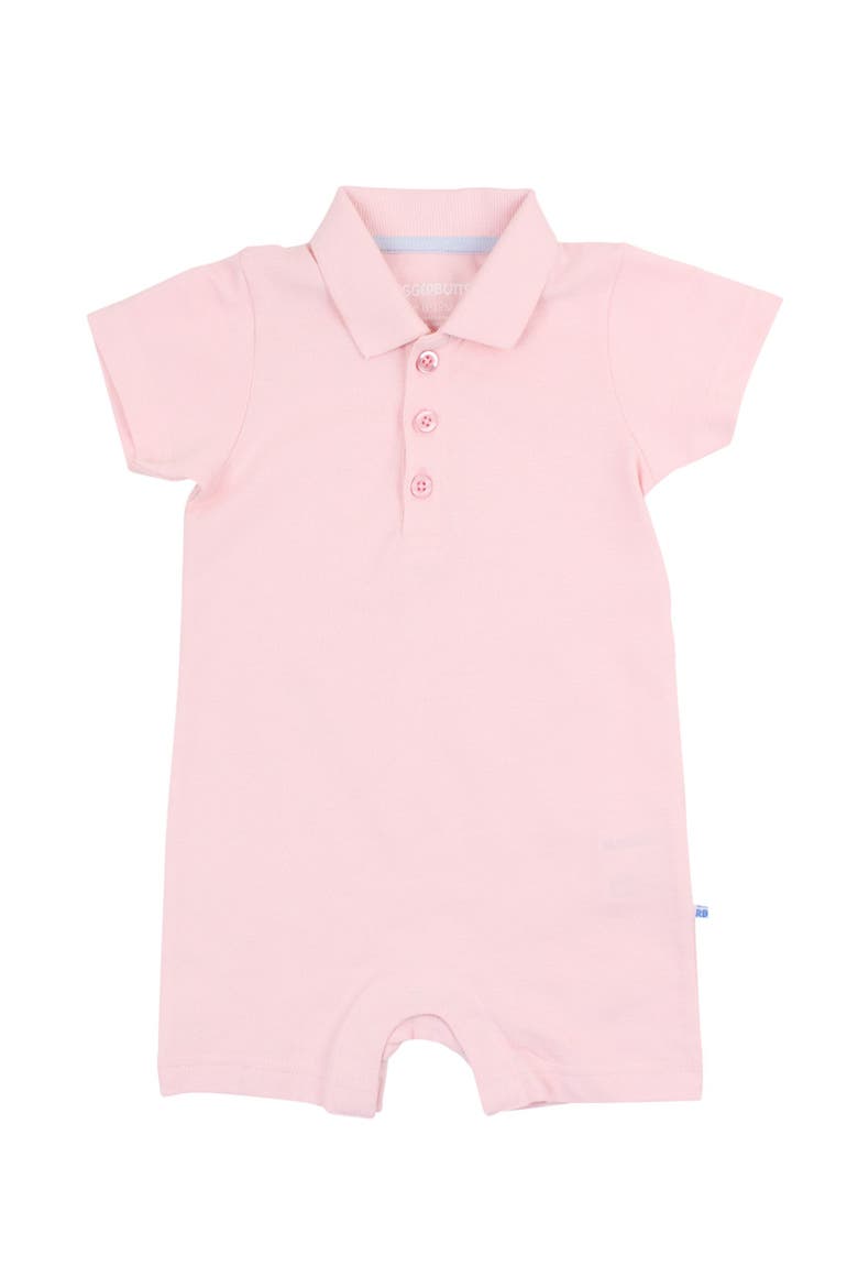 Baby Boys Pique Polo Romper, Main, color, Pink