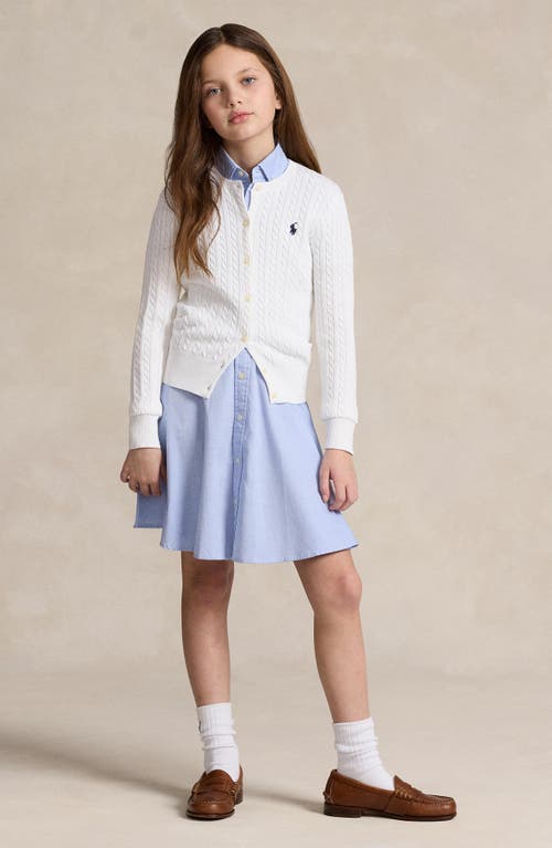Polo Ralph Lauren Toddler Girls Cable-knit Cotton Cardigan In White