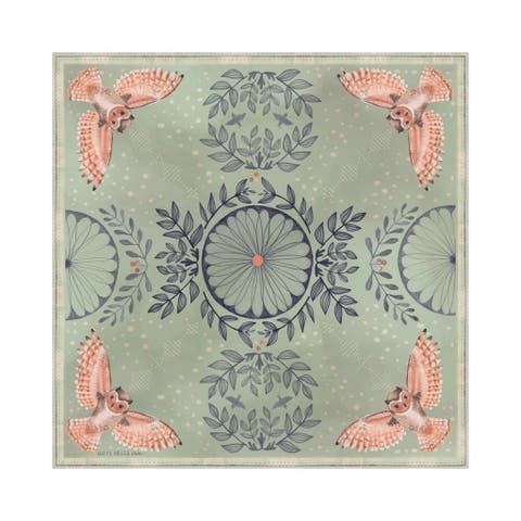 Silk Scarf, Plume, Owls & Classic Motifs