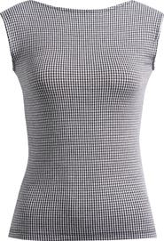 Madewell Gingham Low Back Cap Sleeve Top