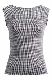 Madewell Gingham Low Back Cap Sleeve Top