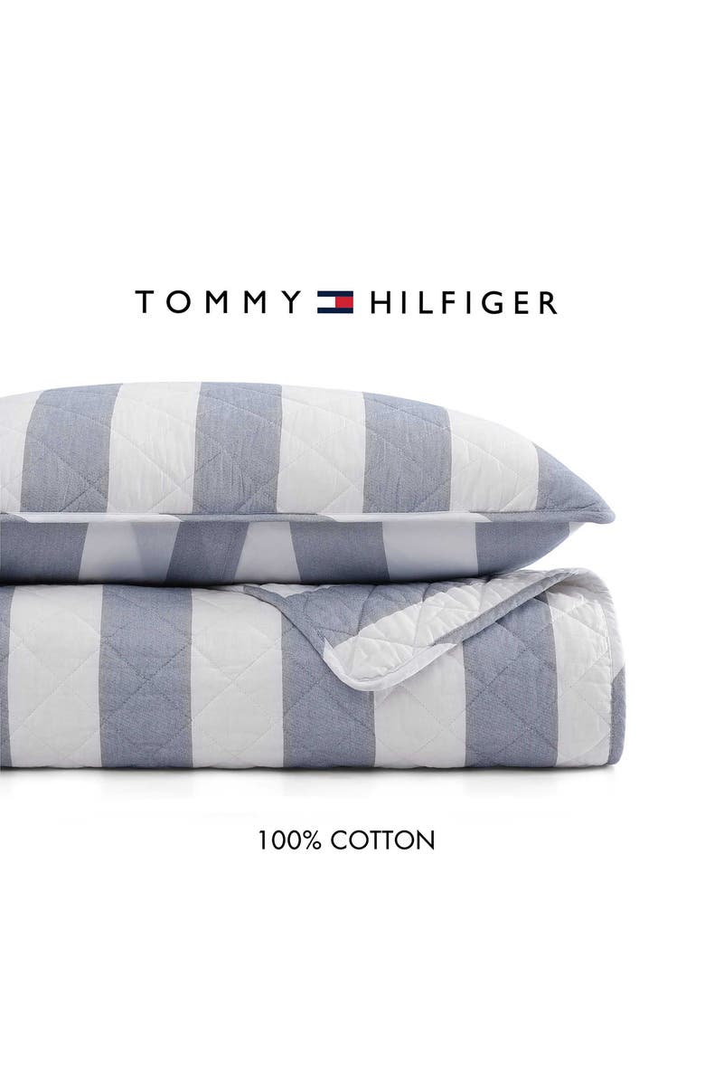 Tommy Hilfiger Capri Stripe Quit & Shams Set, Alternate, color, Navy Blue-Navy Blue