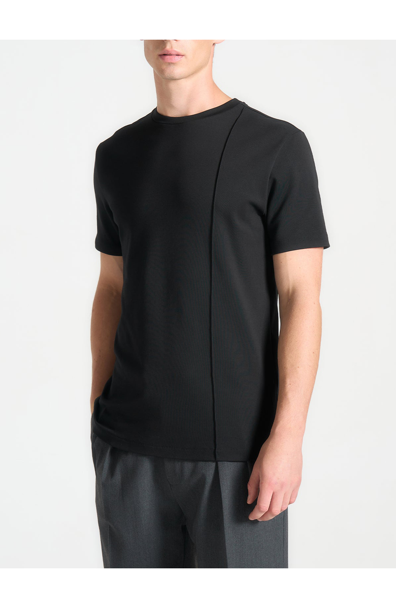Manière De Voir Regular Fit Cotton T-Shirt with Pintuck, Alternate, color, Black