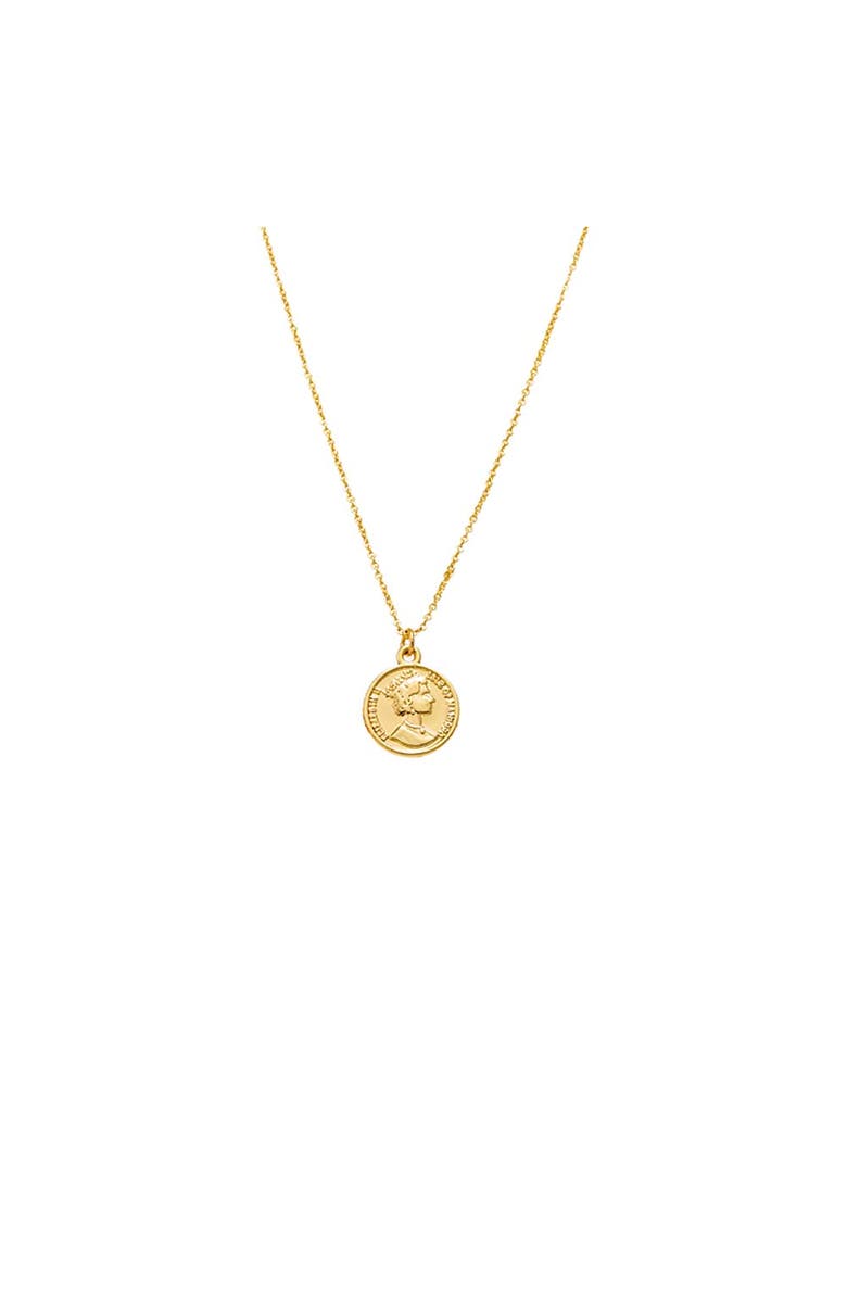 BY ADINA EDEN Lira Coin Pendant Necklace, Main, color, 