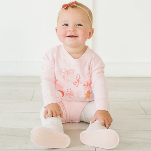 Sweet Wink Christmas Fun Long Sleeve Romper In Pink