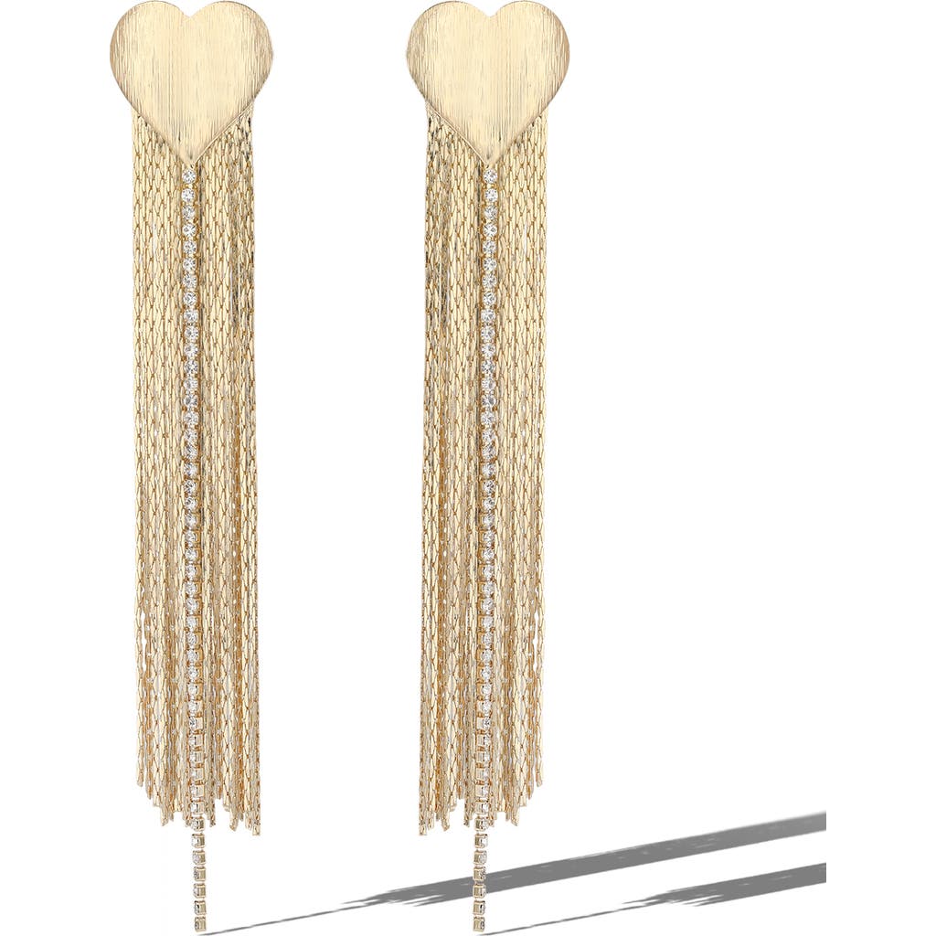 Jessica Simpson Gold Chain Tassel Earrings In Gold