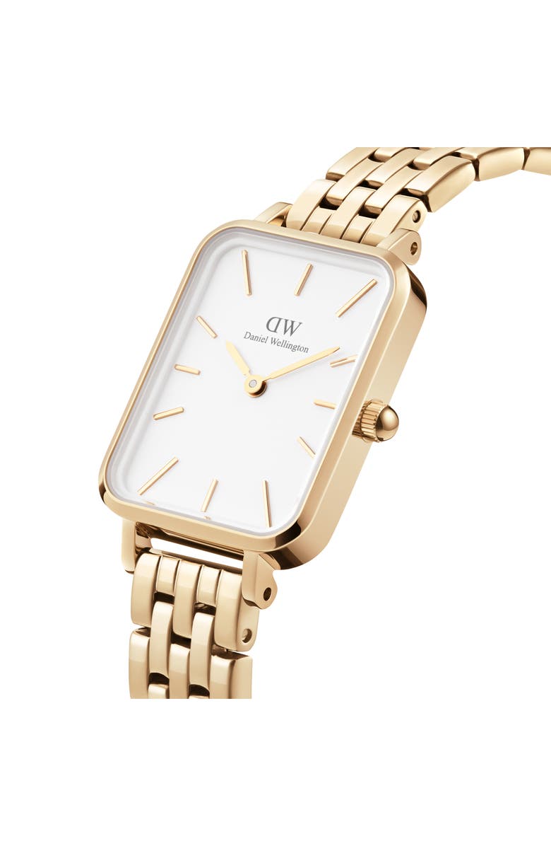 Daniel Wellington Quadro Link Bracelet Watch, 20mm x 26mm, Alternate, color, Gold