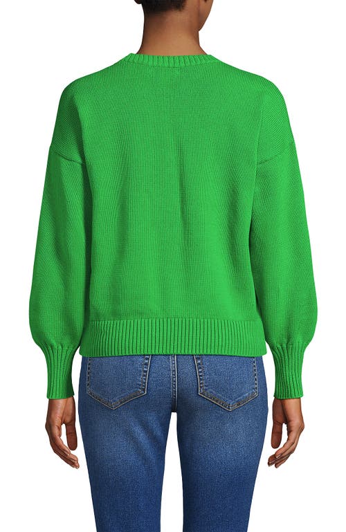 Lands' End Drifter Jersey Crewneck Sweater In Green