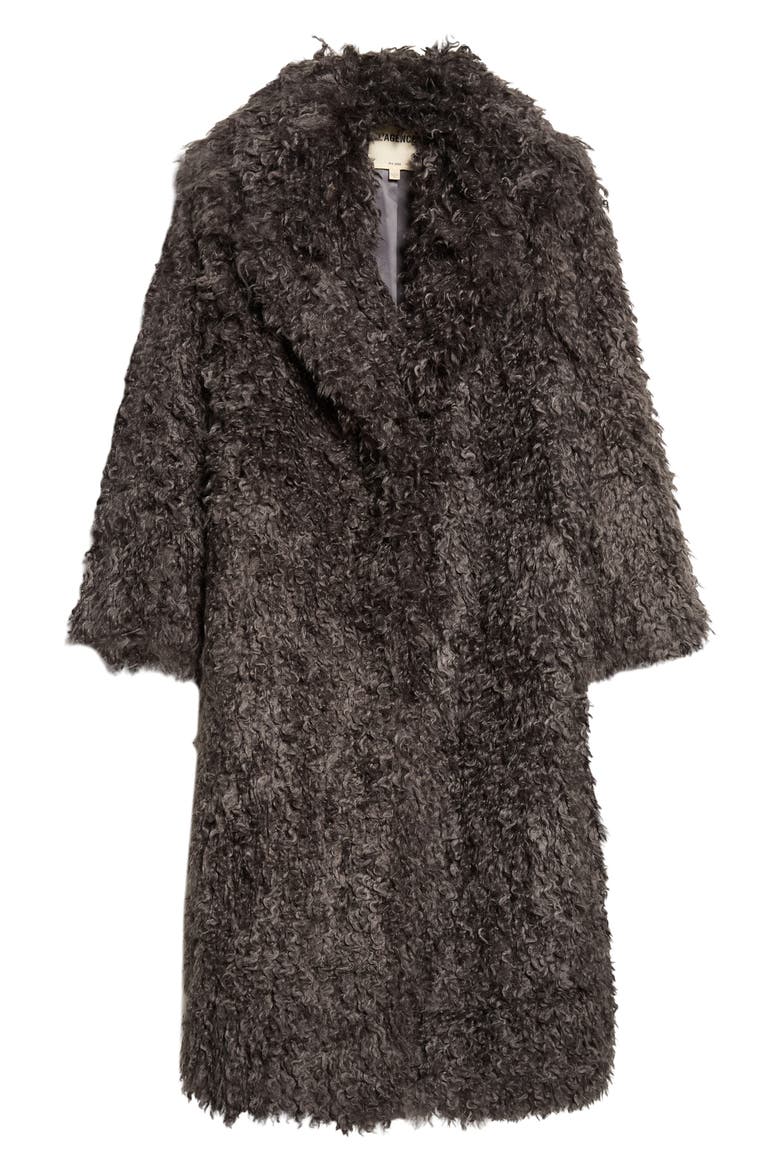 Lizbeth Faux Fur Longline Jacket, Main, color, GREY OLIVE
