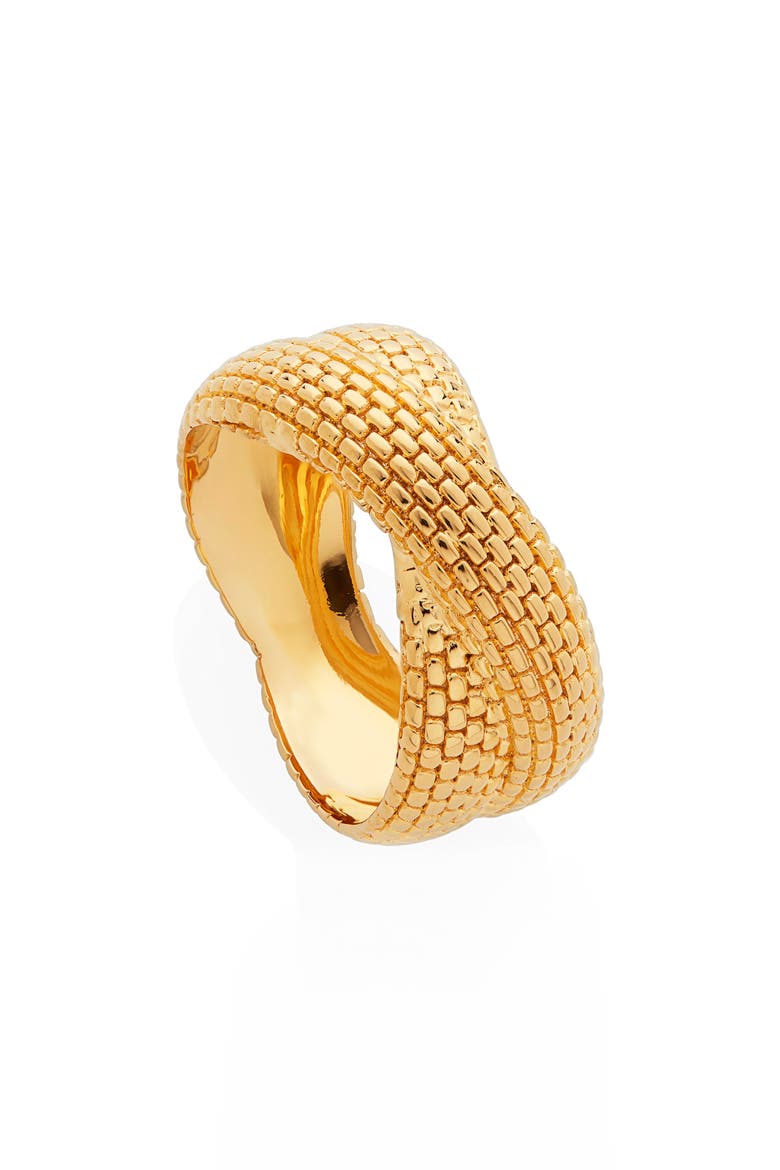 Heirloom Woven Crisscross Ring, Main, color, YELLOW GOLD