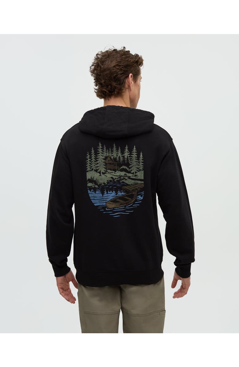 tentree Getaway Relaxed Hoodie, Main, color, Meteorite Black/Light Moss
