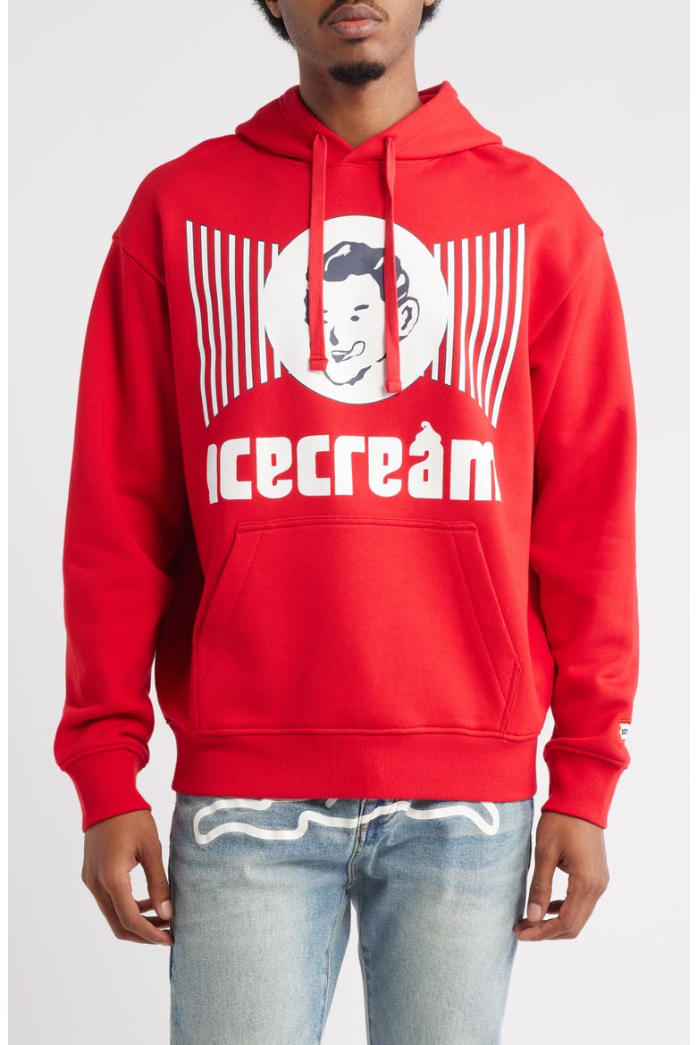 Coneman Cotton Graphic Hoodie, Main, color, GOJI BERRY