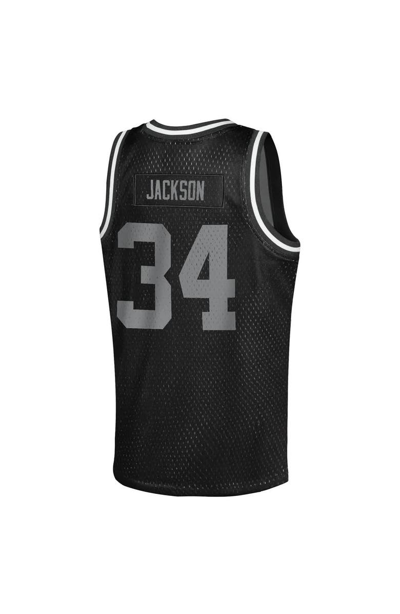 Mitchell & Ness Youth Mitchell & Ness Bo Jackson Black Las Vegas Raiders Retired Player NFL Basketball Fashion Jersey, Alternate, color, Black