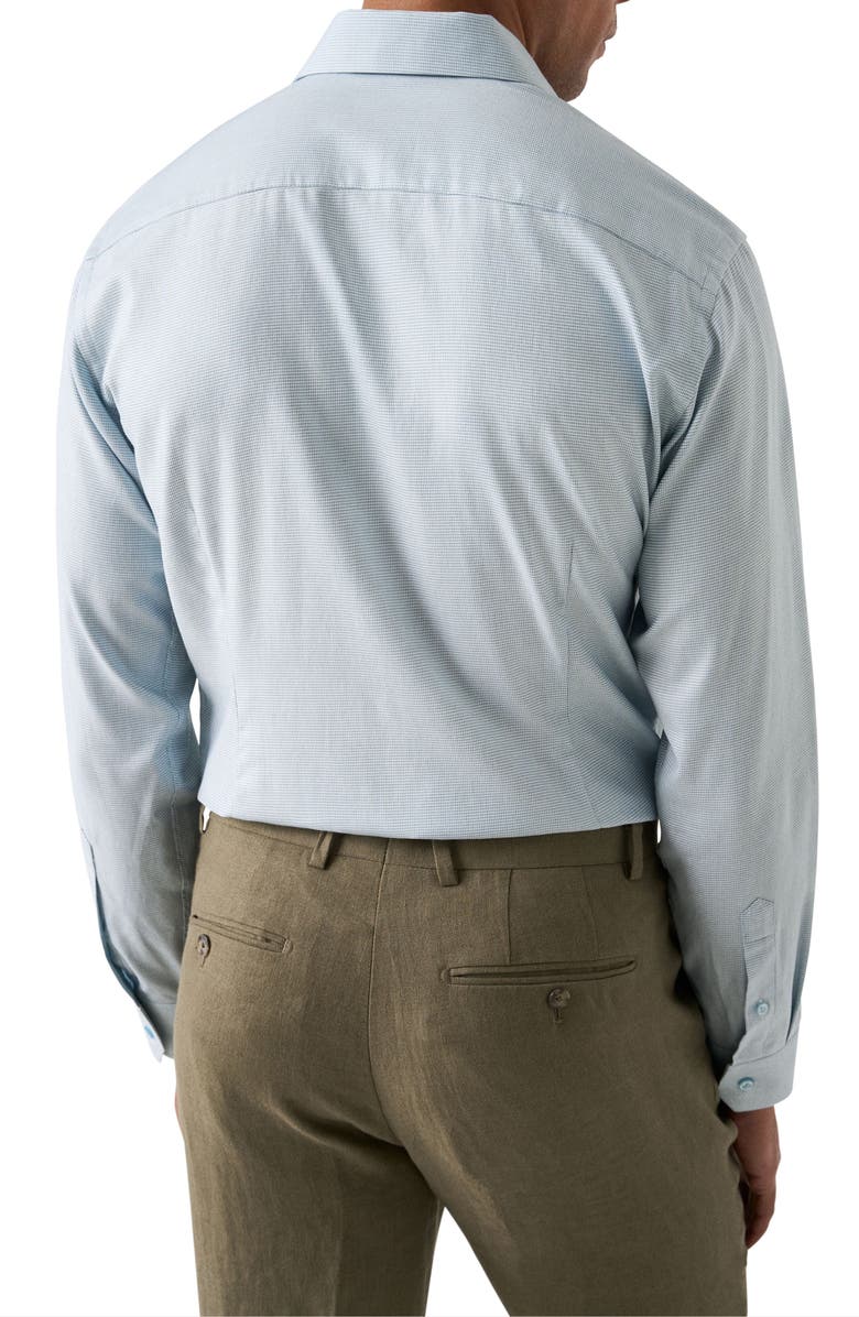 Eton Slim Fit Microprint Cotton Dress Shirt, Alternate, color, Green