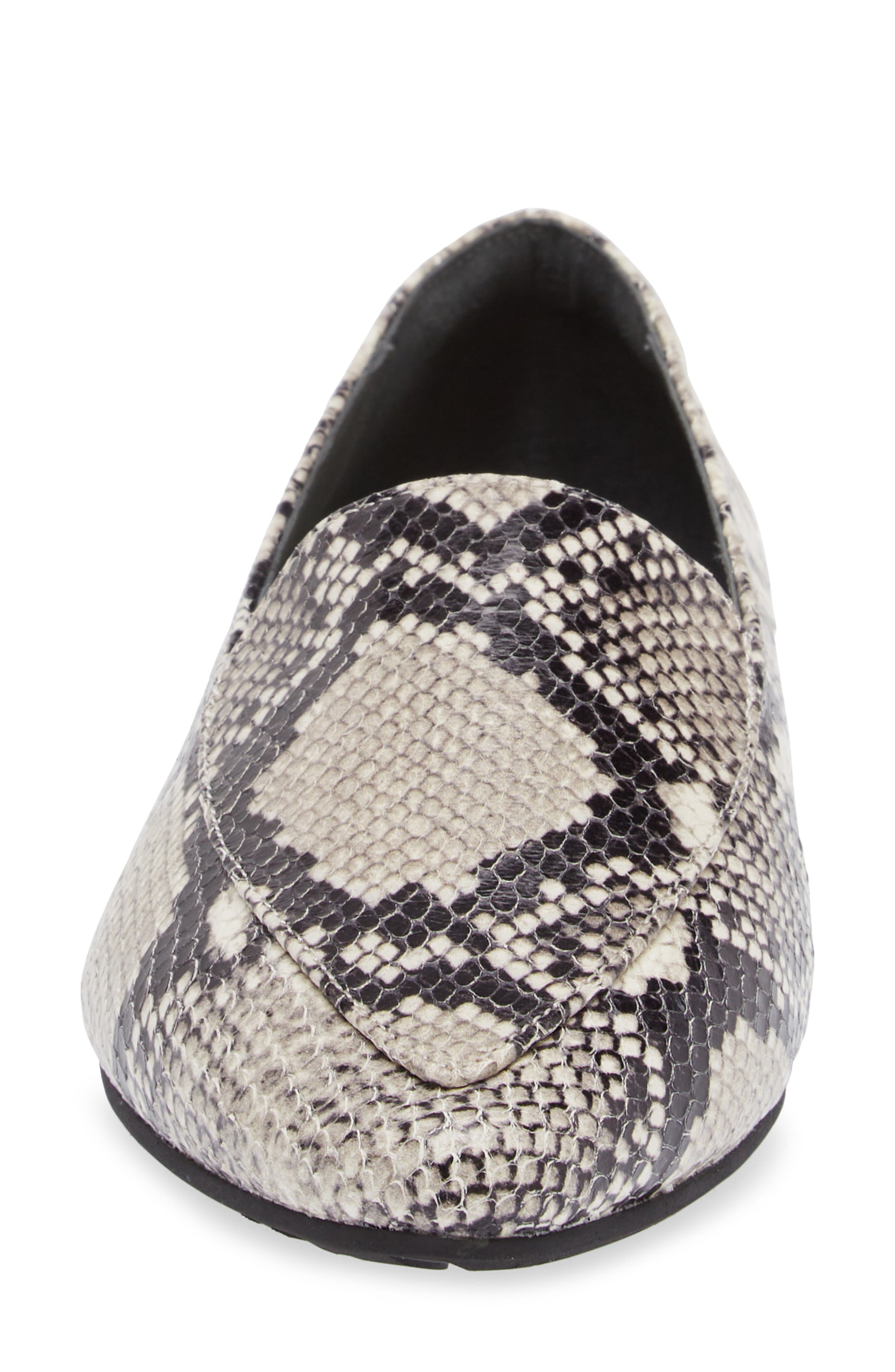 Chocolat Blu Ace Pointed Toe Loafer, Alternate, color, Black-White Embossed Snake