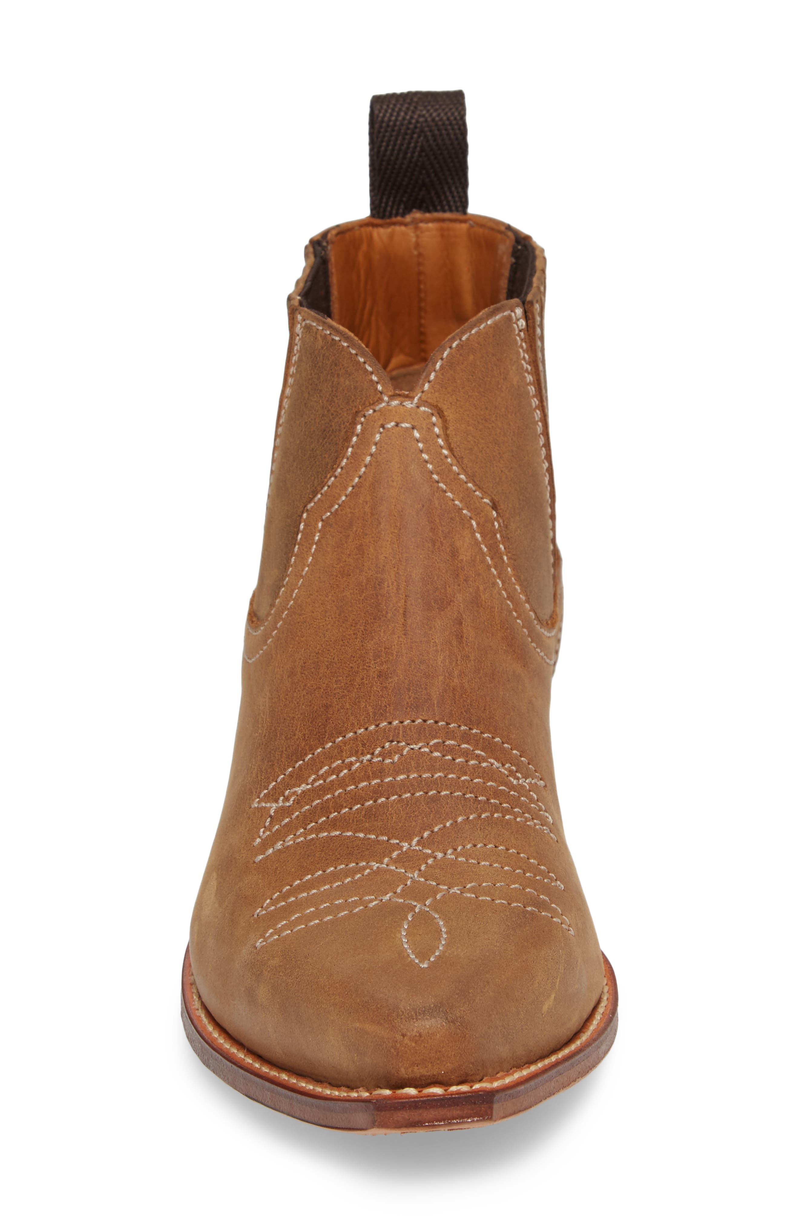 Jalon Western Bootie, Alternate, color, BROWN LEATHER