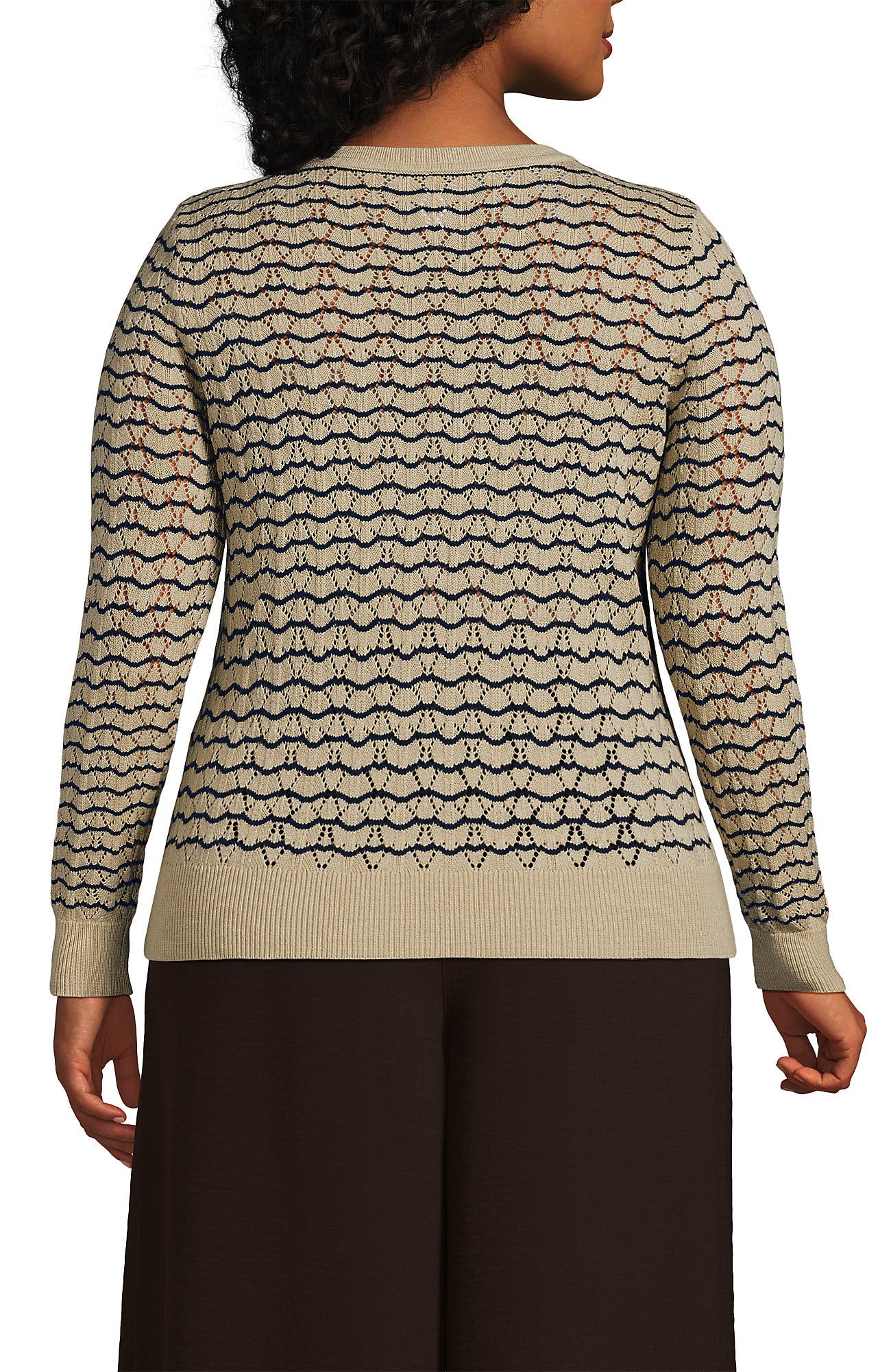 Plus Size Cotton Viscose Button Shoulder Modern Crew Sweater - image 4