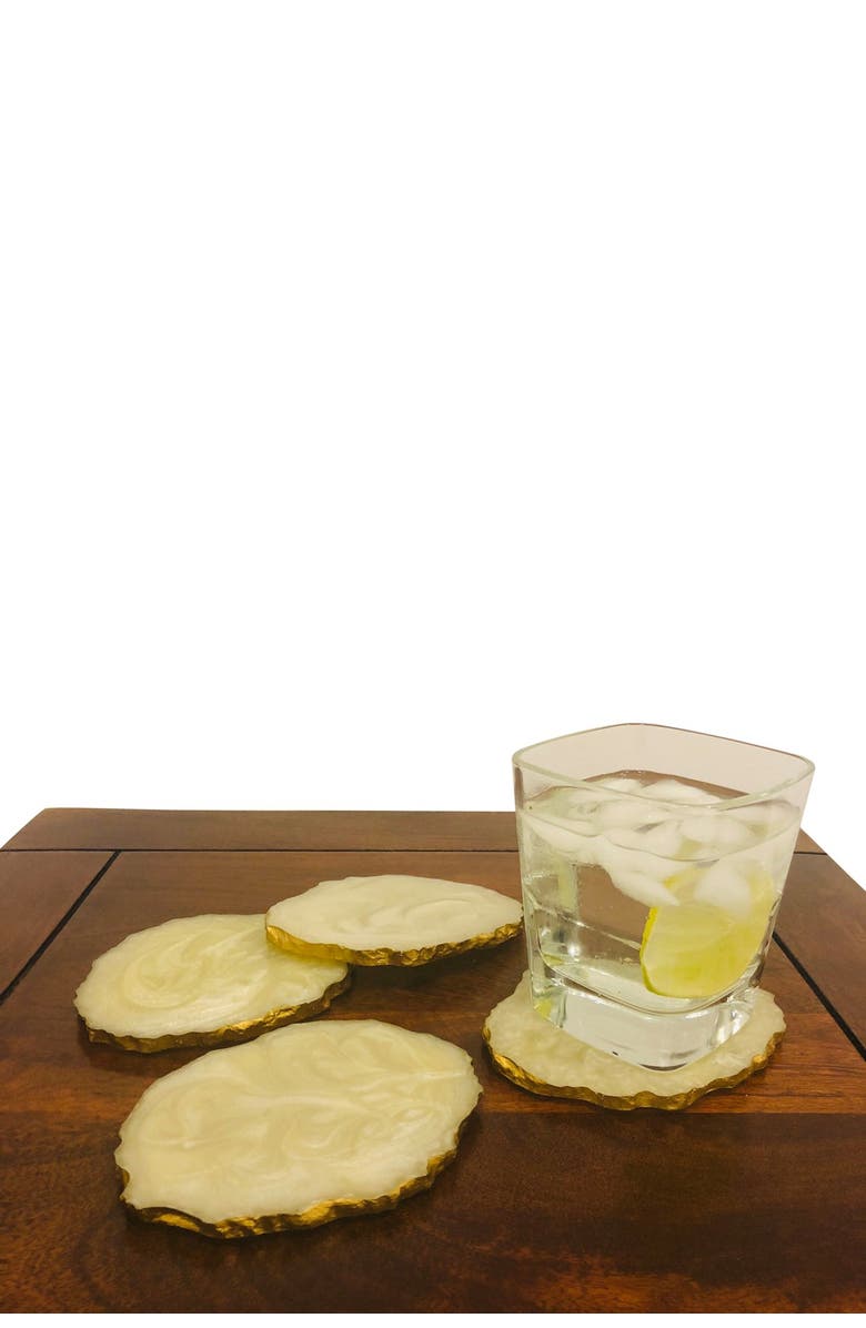 Tiramisu Ivory Resin Coasters - Set of 4, Alternate, color, Ivory