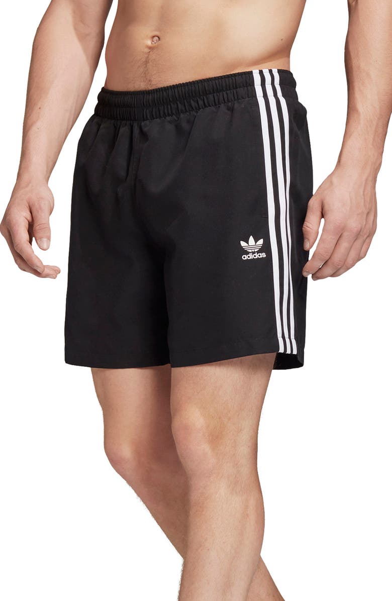 adidas Originals 3-Stripes Swim Trunks, Main, color,