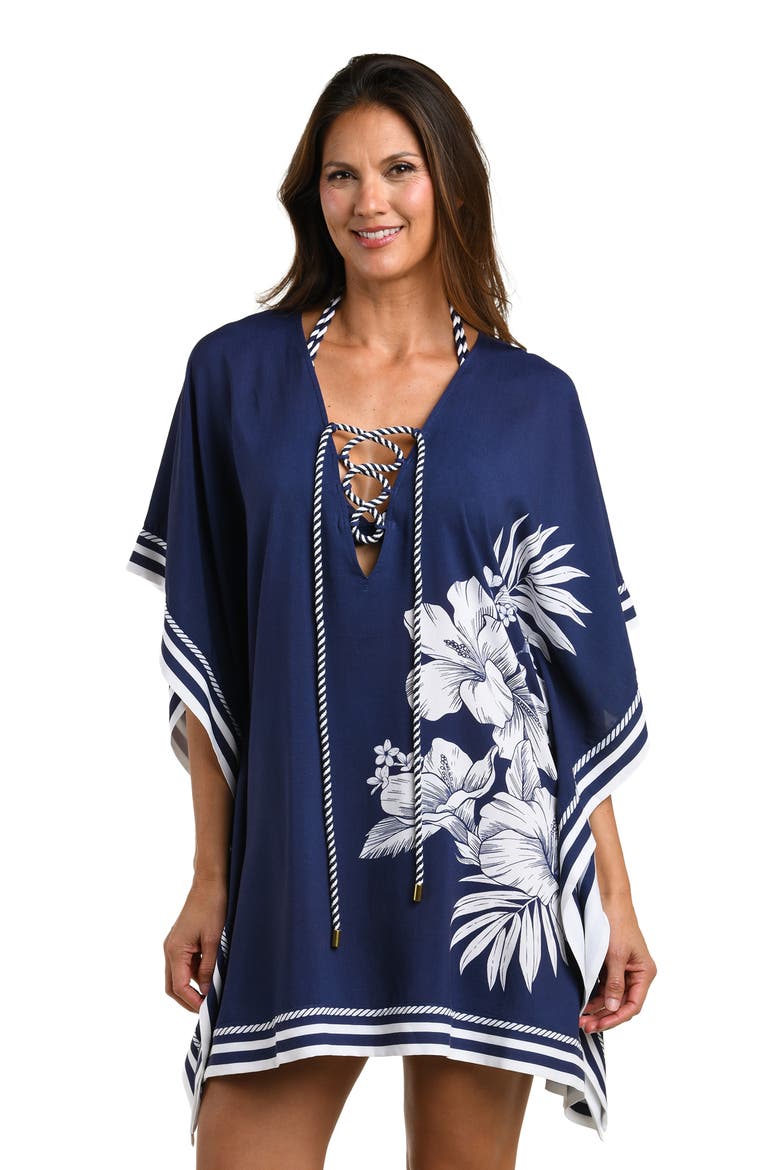 Mariner Cover-Up Caftan, Alternate, color, INDIGO