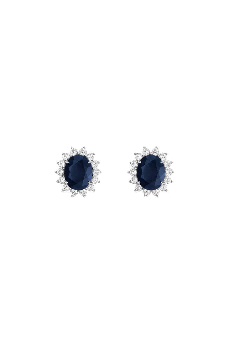 Diana Stud Earrings, Main, color, White Gold Vermeil