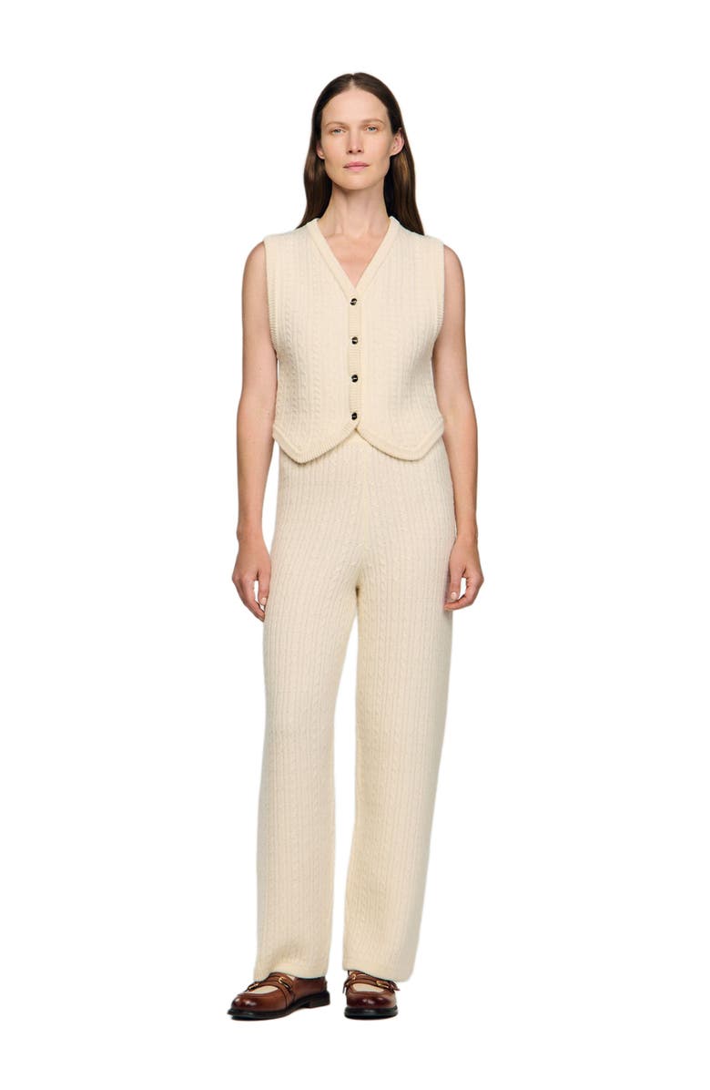 SANDRO Cable knit pants, Alternate, color,