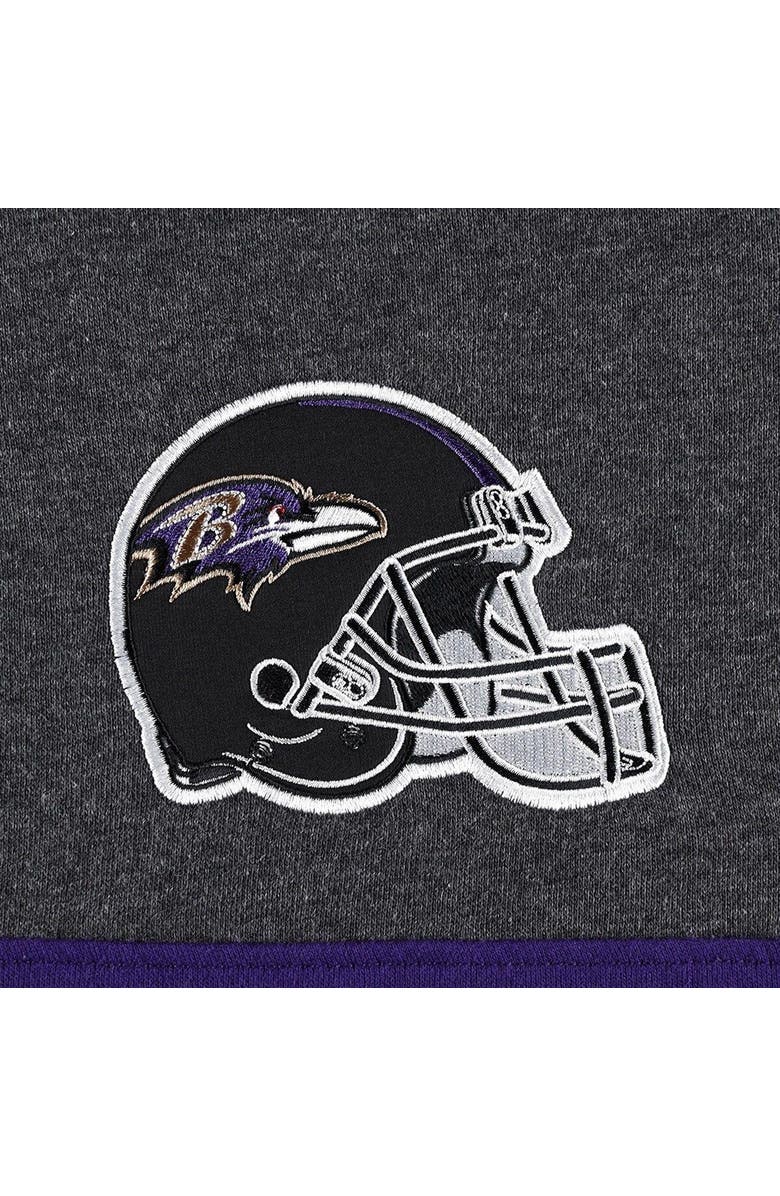 STARTER Men's Starter Heather Charcoal/Purple Baltimore Ravens Extreme Pullover Hoodie, Alternate, color, 