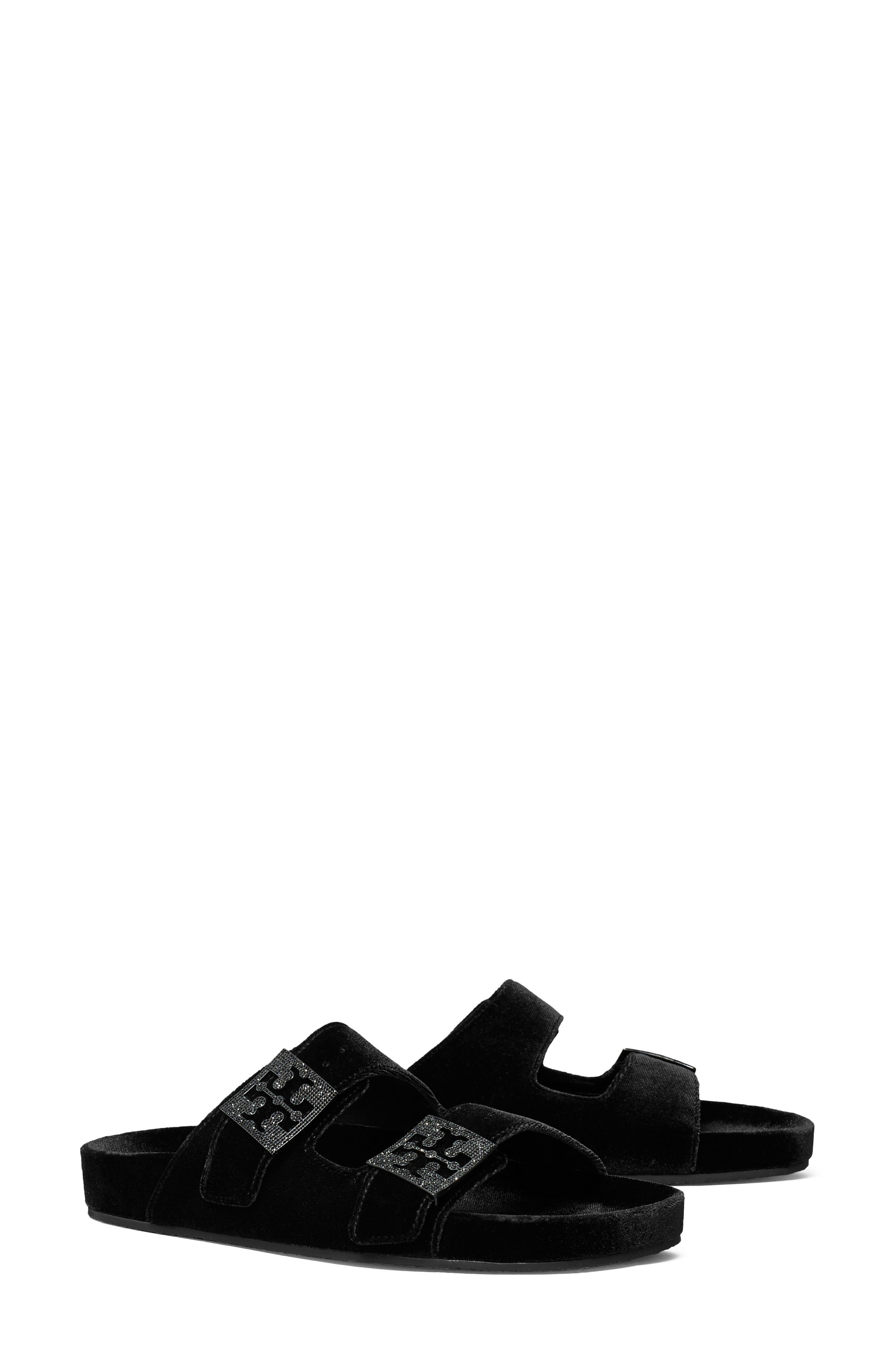 Tory Burch Mellow Pavé Slide Sandal, Main, color, Perfect Black / Jet