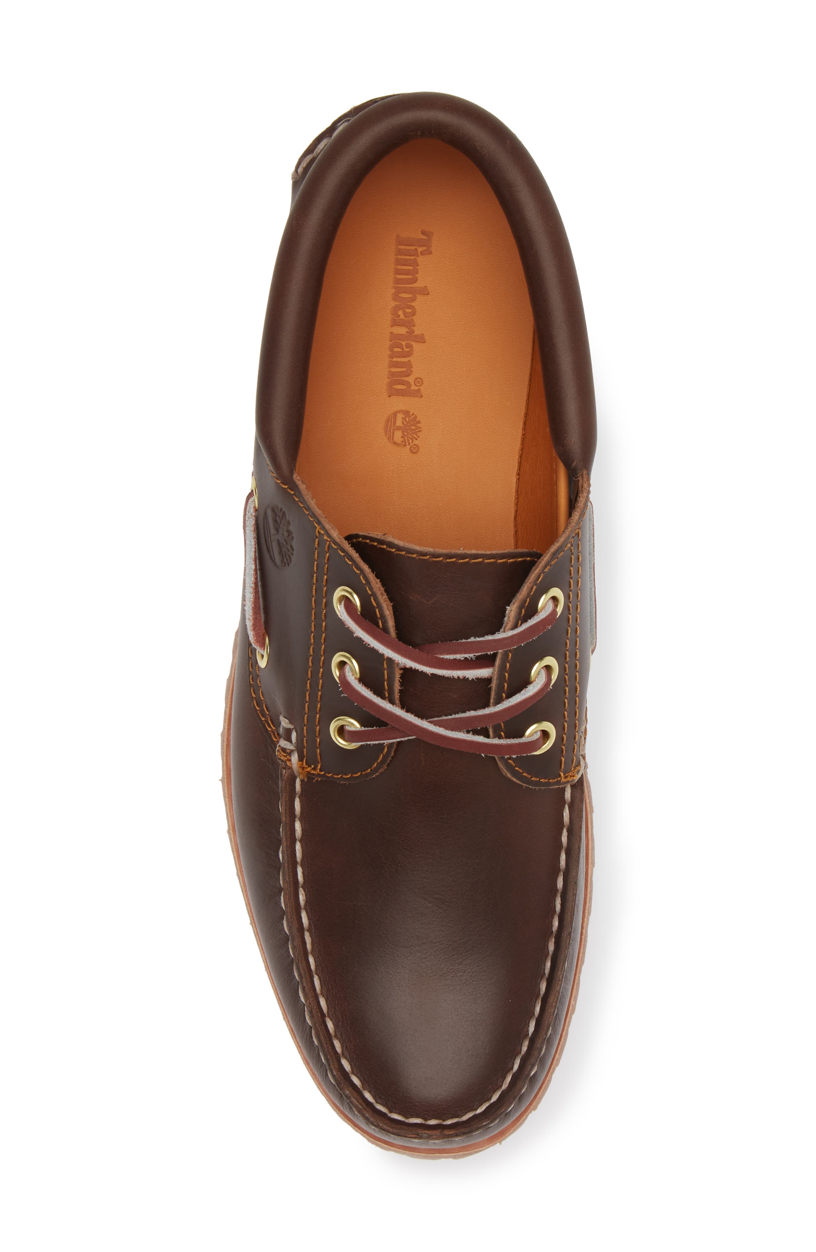 Timberland Authentic 3-Eye Lug Boat Shoe, Alternate, color, Brown