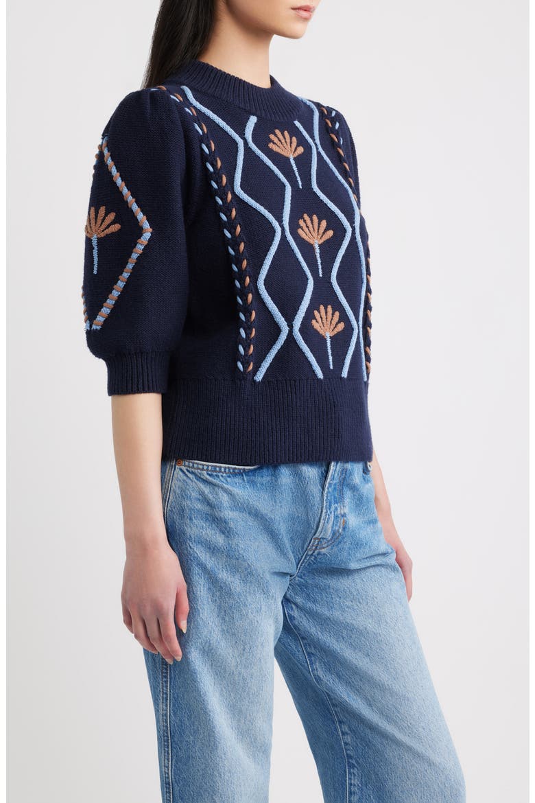 Addy Cable Stitch Sweater, Alternate, color, FLORAL CABLES