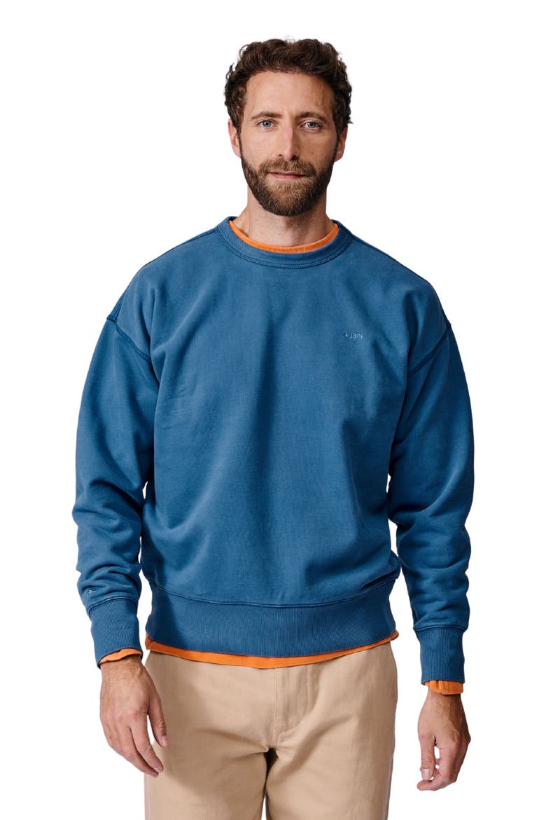 Brandon Crew Neck Relaxed Sweatshirt, Main, color, Washed Cobalt