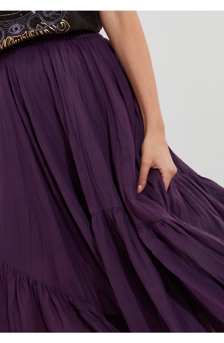 Joe Browns Handkerchief Hem Crinkle Midi Skirt, Alternate, color, Wineberry