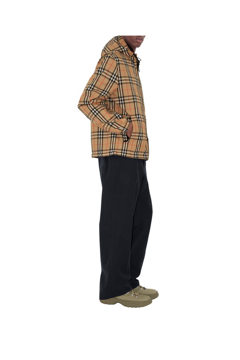 Reversible Check Newport Hooded Jacket, Alternate, color, Sand beige