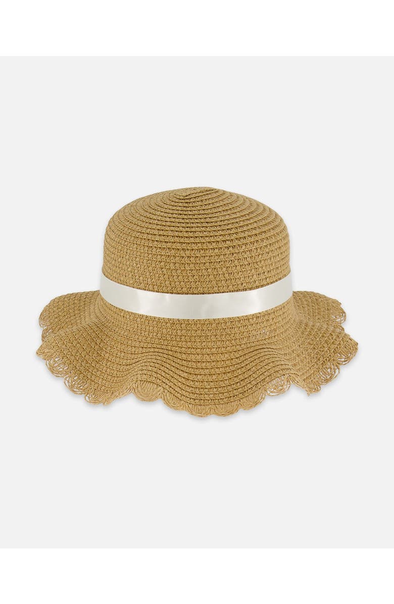 Deux par Deux Straw Hat Adorned With A White Ribbon, Alternate, color, 