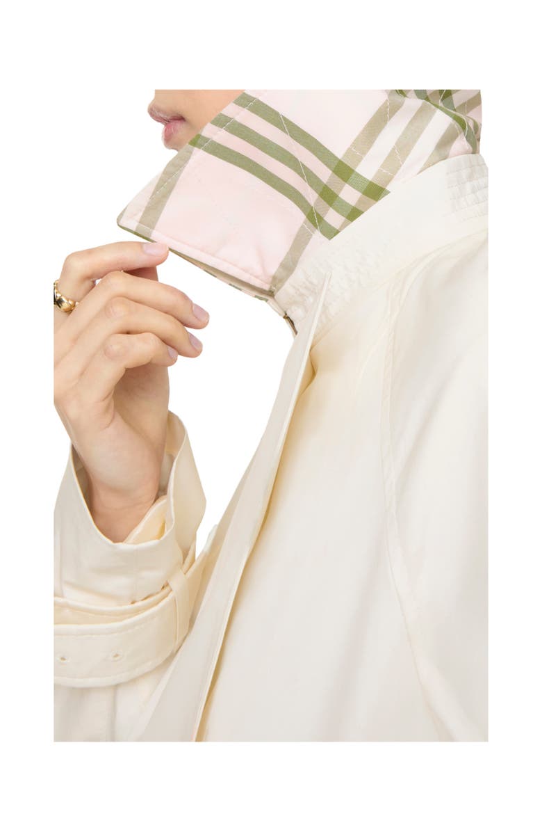 Burberry Cropped Lightweight Ladybrook Trench Jacket, Alternate, color, Seashell White