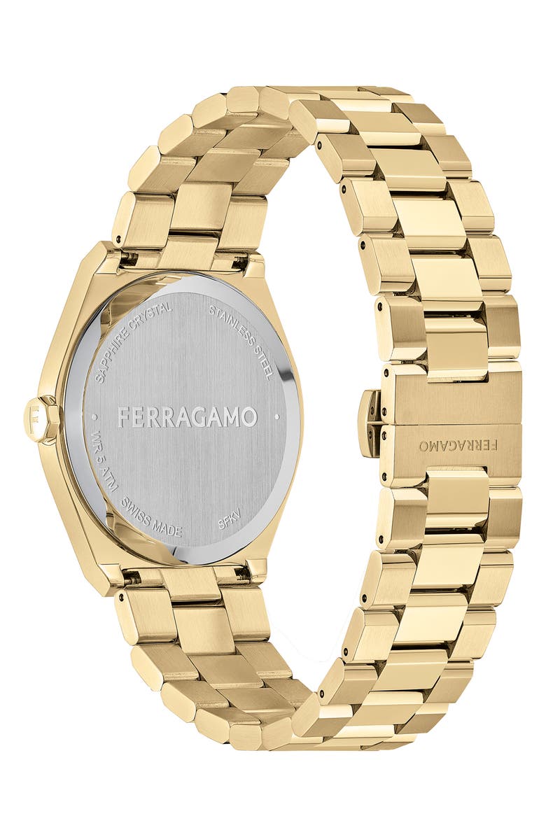 FERRAGAMO Vega Upper East Bracelet Watch, 40mm, Alternate, color, Ip Yellow Gold