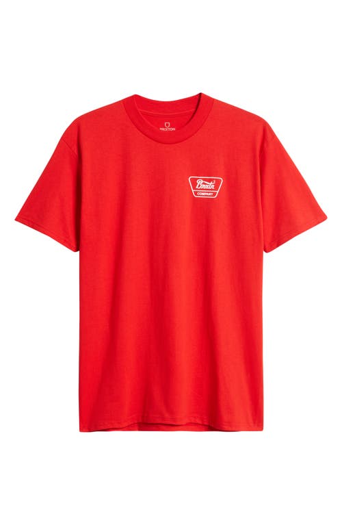 Brixton Linwood Cotton Logo Graphic T-shirt In Red