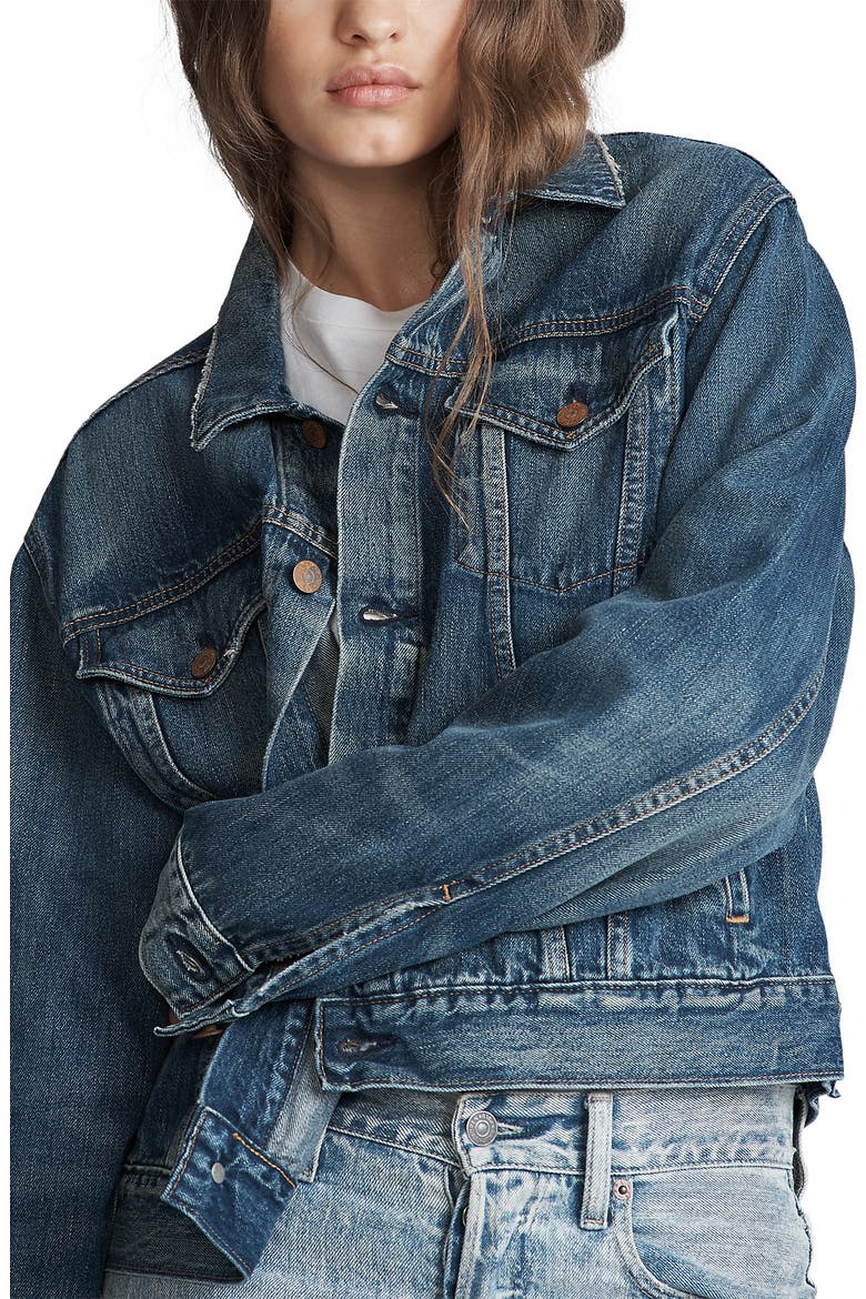 Denim Trucker Jacket, Alternate, color, INDIGO BLUE
