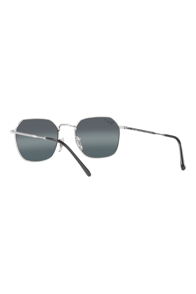 Jim 53mm Mirrored Polarized Irregular Sunglasses, Alternate, color, SILVER